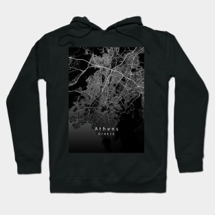 Athens Greece City Map dark Hoodie